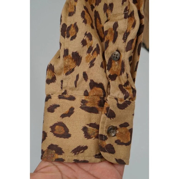 Lauren Ralph Lauren Shirt Women Small Petite Animal Print Button Up 100% Cotton - Picture 6 of 10